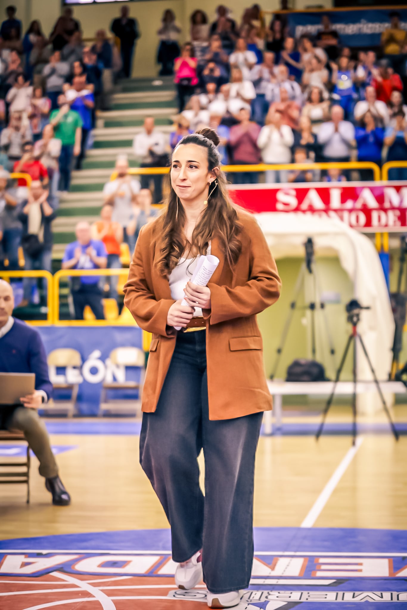 Silvia Domínguez, durante el anuncio de su retirada en Würzburg/Perfumerías Avenida