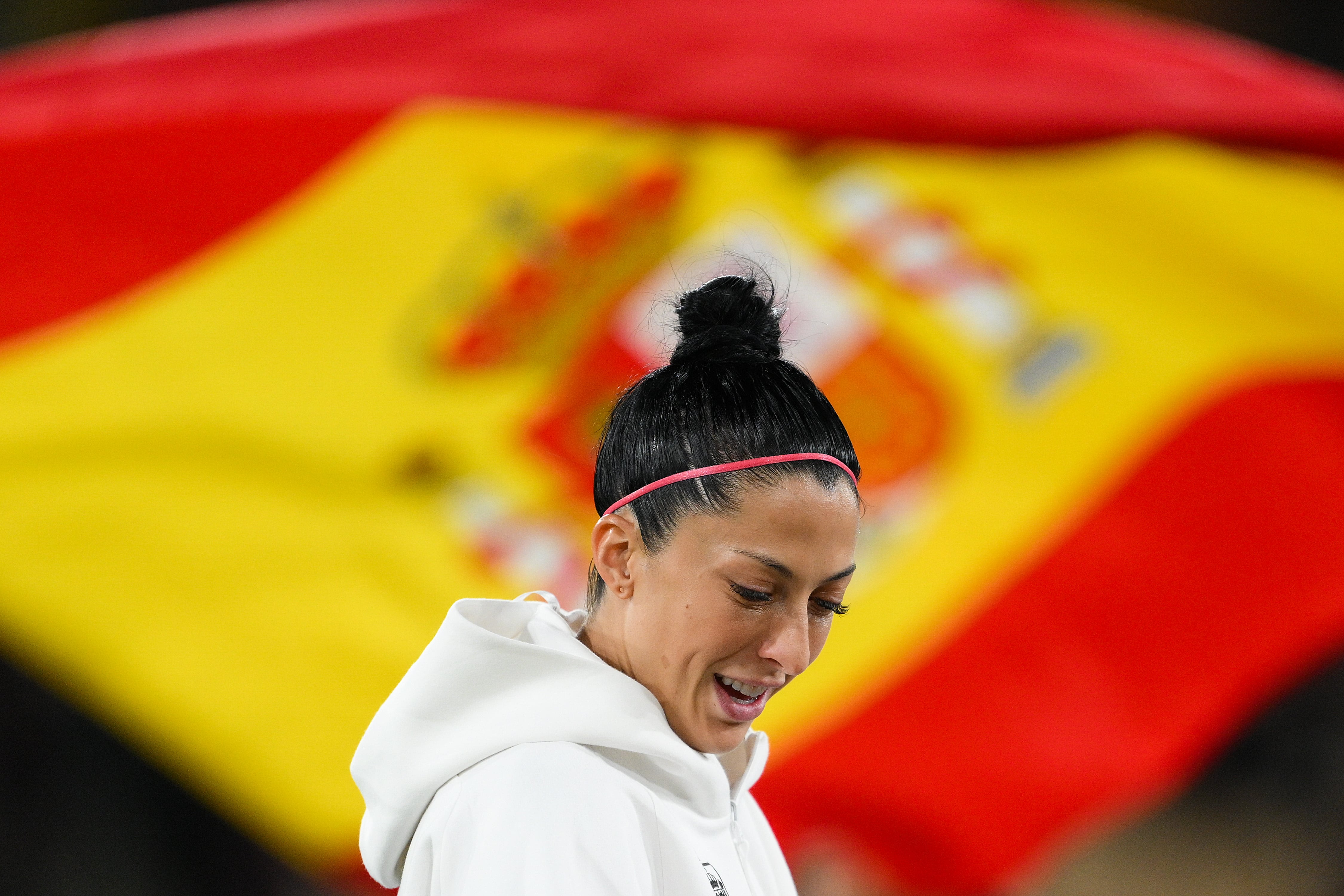 Jenni Hermoso, en los minutos previos a la semifinal de la Nations League entre España y Países Bajos. (Photo by David Ramos/Getty Images)