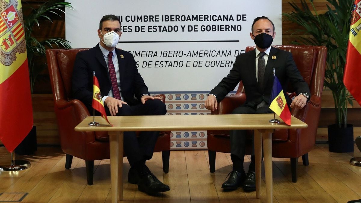 Reunió entre Pedro Sánchez i Xavier Espot durant la passada cimera iberoamericana celebrada a Andorra l'any passat.