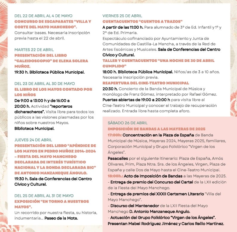 Programación Mayo Manchego 2025, 2