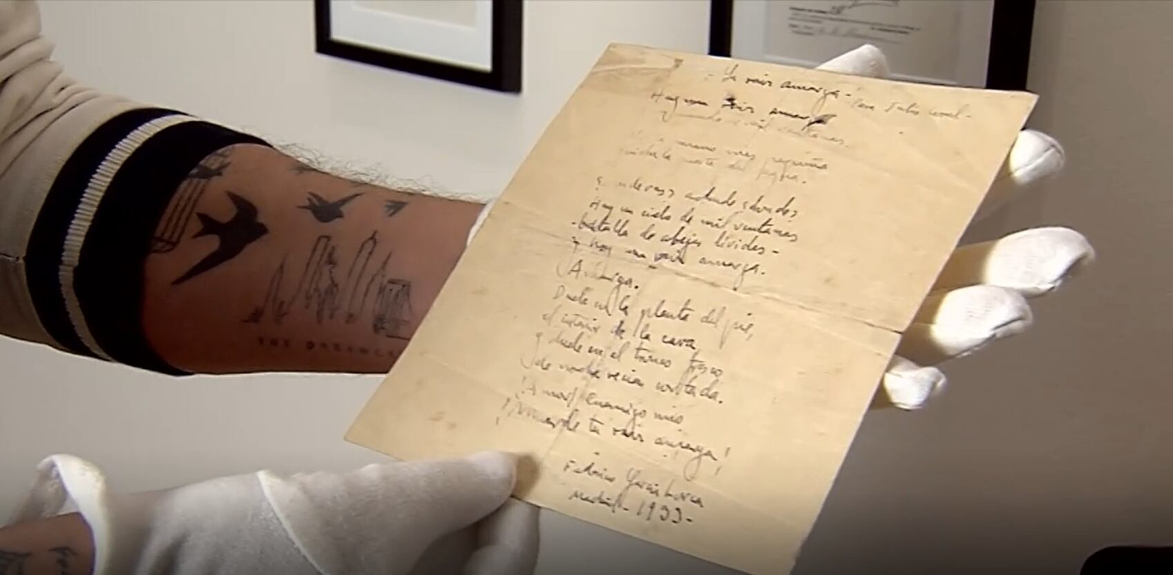 Los versos inéditos escritos por Lorca.