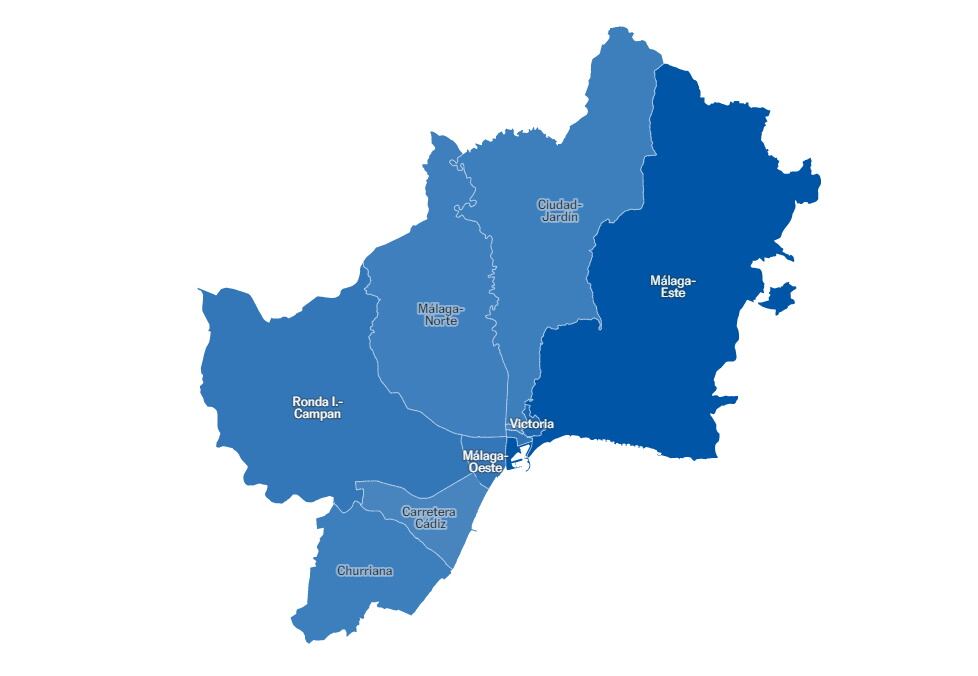 Distribución del resultado electoral en los distritos de la ciudad