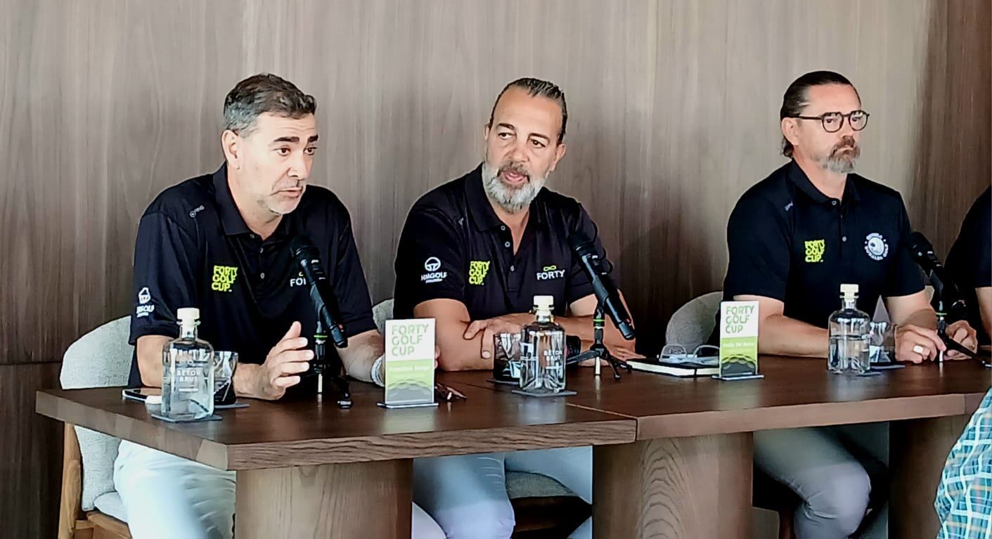 Paco Ganga, Emilio del Barrio y Xavier Darblade, en la presentación de la Forty Golf Cup