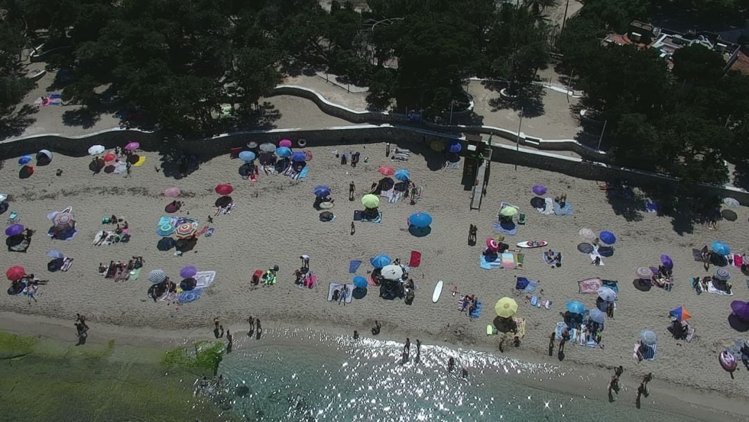 Imagen del dron de una playa de Sant Josep