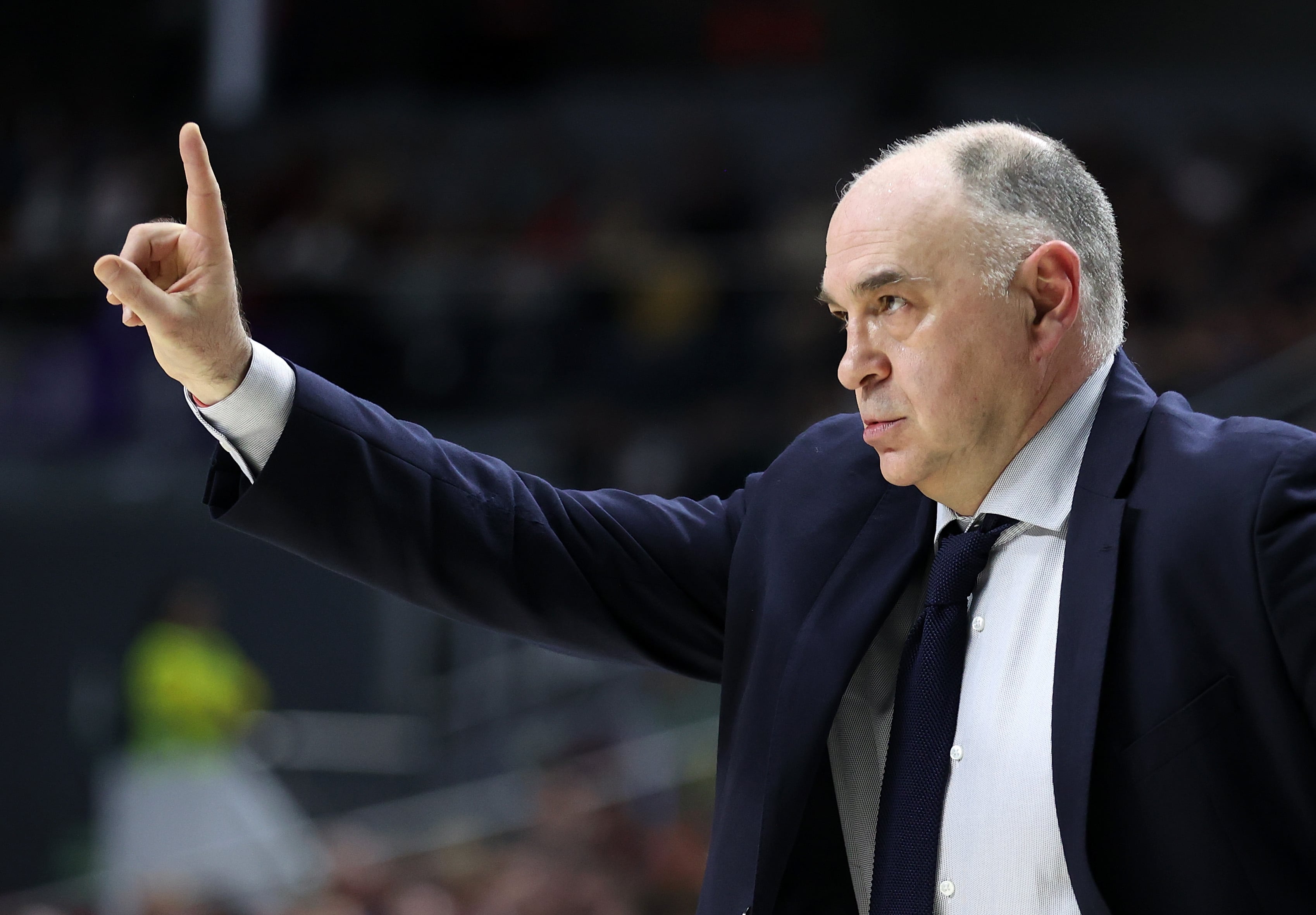 Pablo Laso durante un partido del Real Madrid de baloncesto.