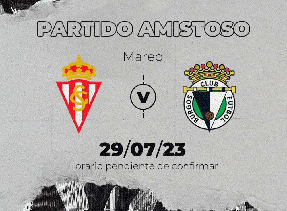 Imagen que anuncia el amistoso ante el Sporting de Gijón en la Ciudad Deportiva de Mareo.