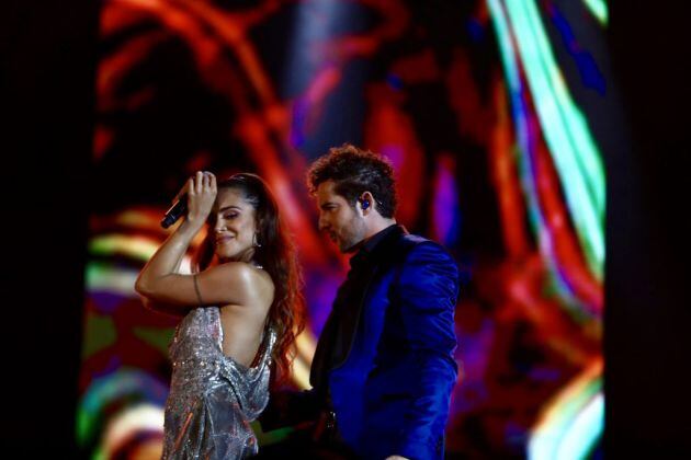 Greeicy y David Bisbal, juntos sobre el escenario.