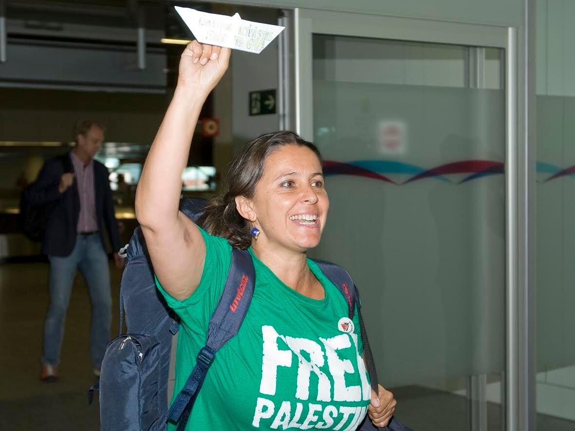 Ana Miranda en la Flotilla de la Libertad en 2015