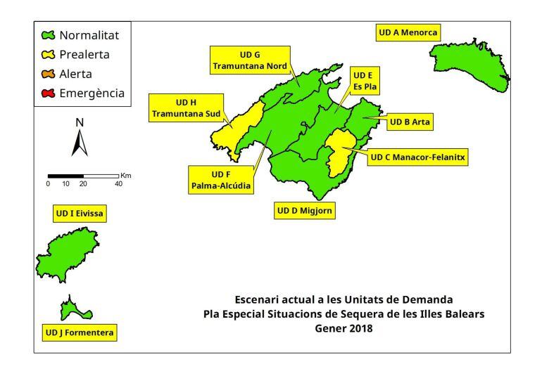 Gráfico de la situación de los recursos en Baleares