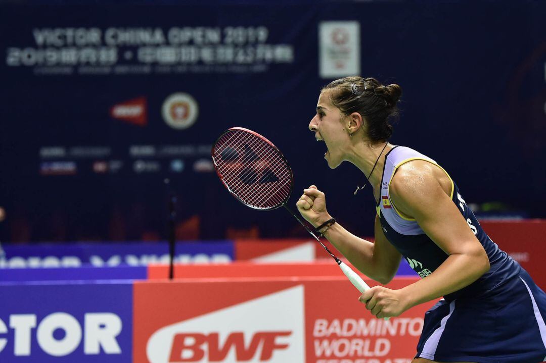 Carolina Marín durante el Abierto de China.