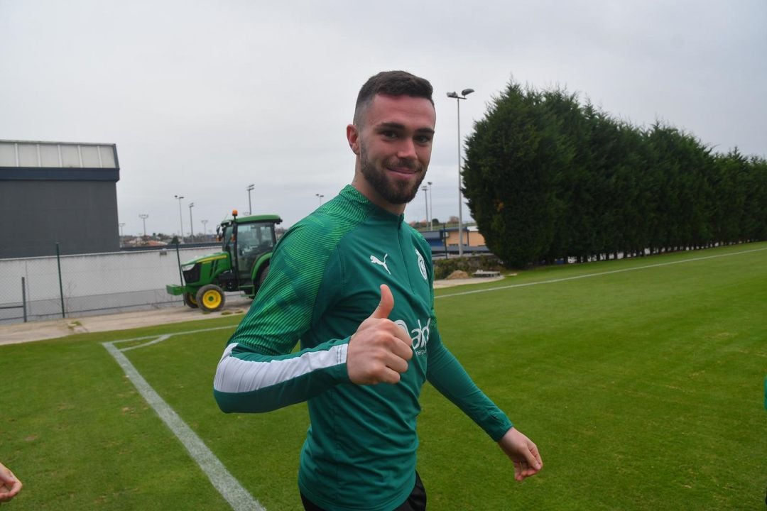 Manu Hernando antes de empezar el entrenamiento