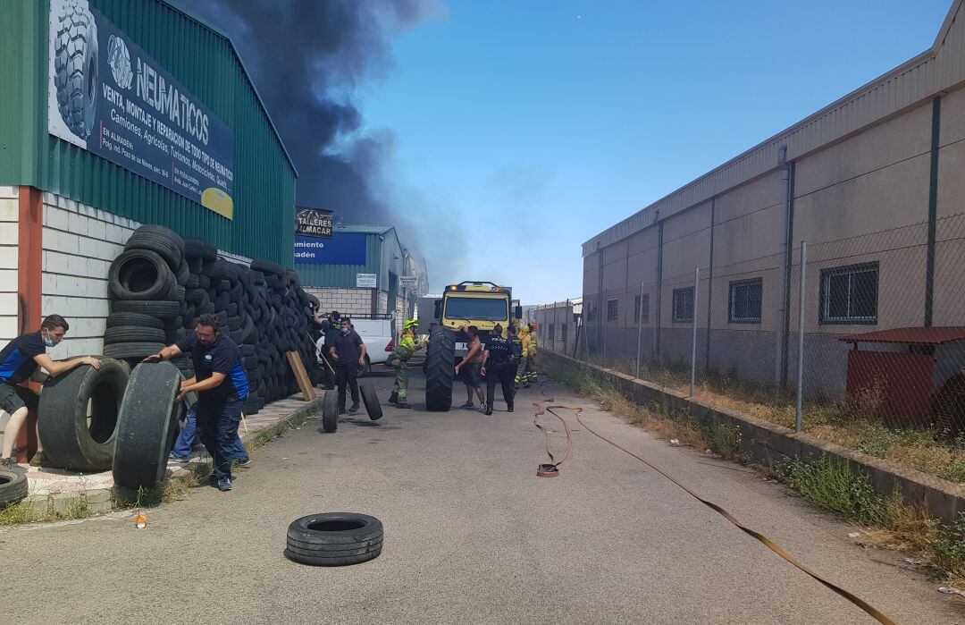 Incendio en unas naves de Almadén