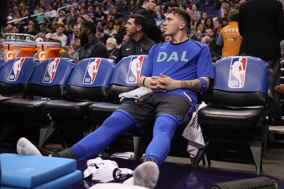 Luka Doncic, antes de un partido de la NBA