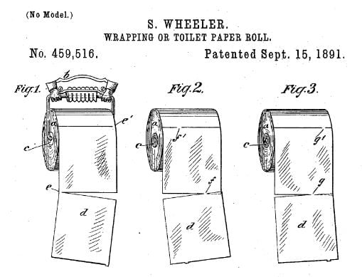 Patente de 1891 del rollo de papel higiénico perforado.