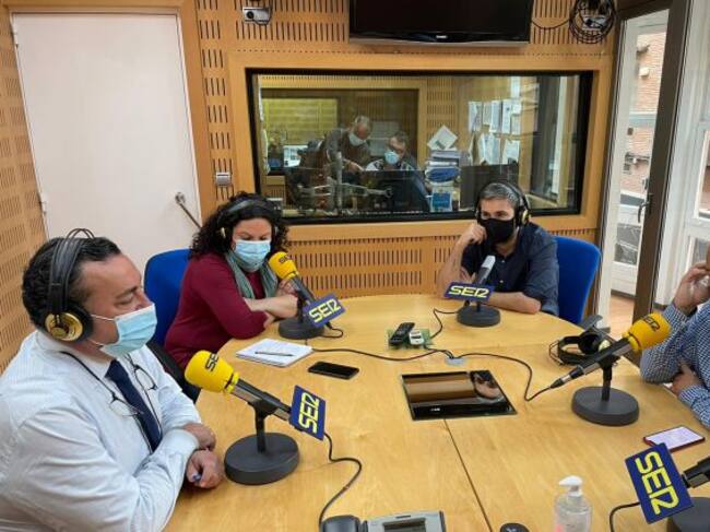 Domingo Camacho, director regional de la SER, Maica Sánchez, redactora Radio Murcia, Lázaro Giménez, redactor de Radio Murcia y Javier Ruiz, jefe de Informativos y Contenidos de la SER en la Comunidad de Murcia