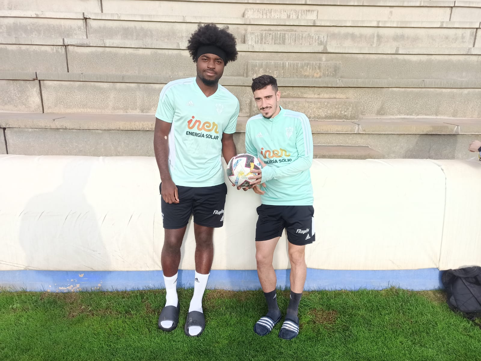 Boyomo y Julio Alonso, en la Ciudad Deportiva del Albacete