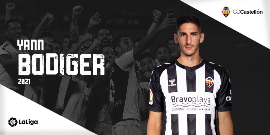 Yann Bodiger posa con la camiseta del CD Castellón