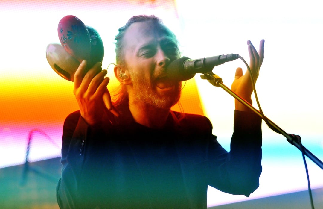 Thom Yorke, cantante de Radiohead, durante una actuación