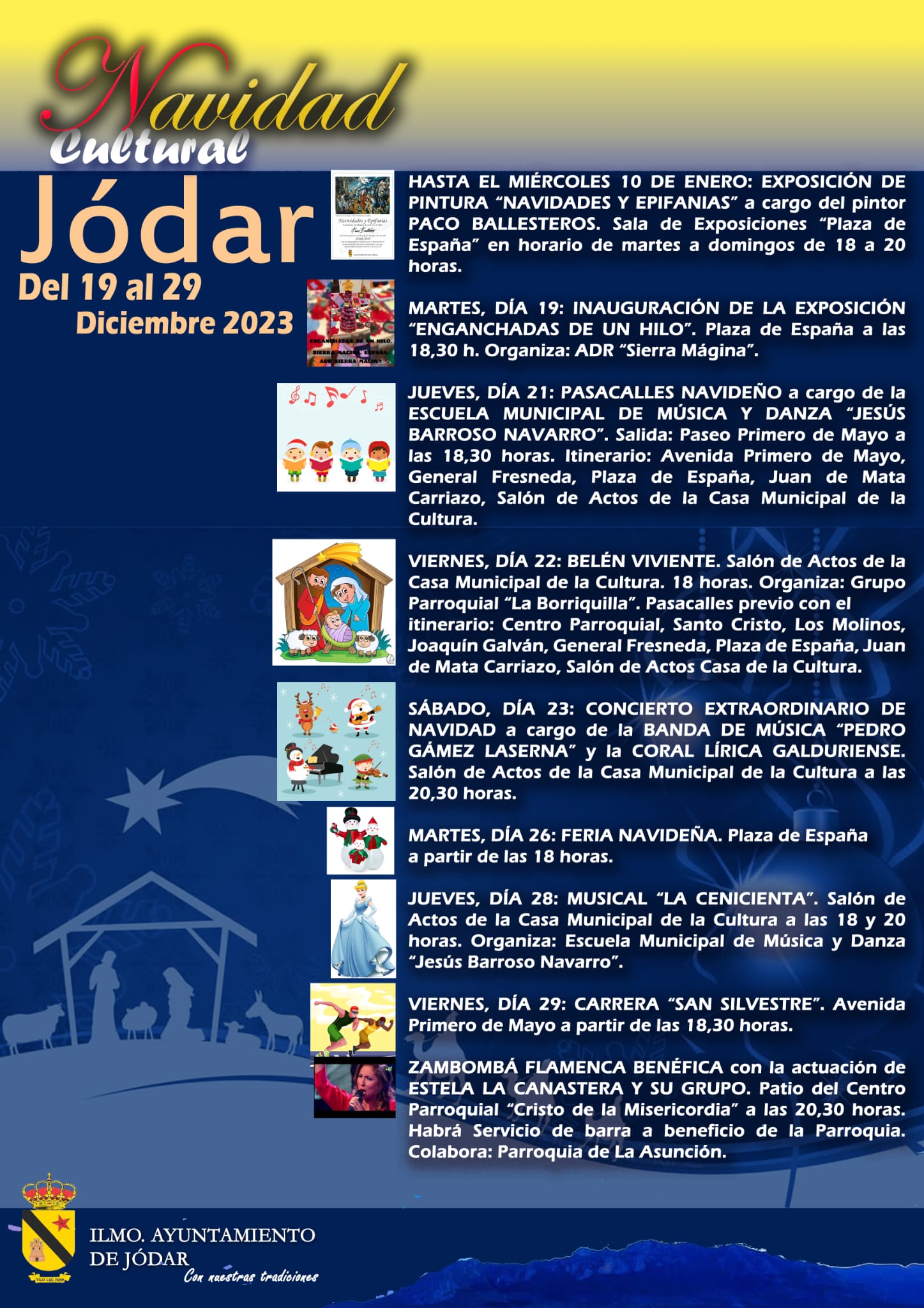 Cartel anunciador actividades segunda quincena de diciembre