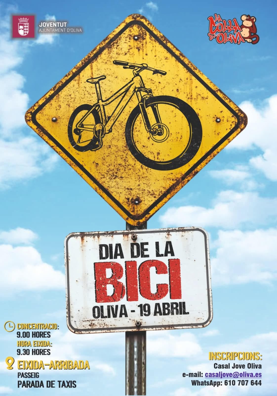Cartel de celebración del Día de la Bici en Oliva