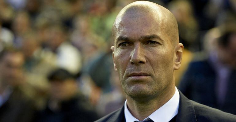 Zidane, durante el encuentro de Mestalla