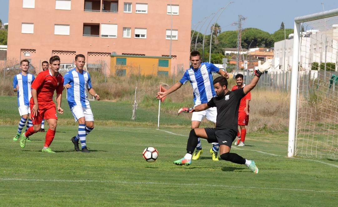 Fabio durante el partido que el Jerez Industrial disputó ante el Portuense 