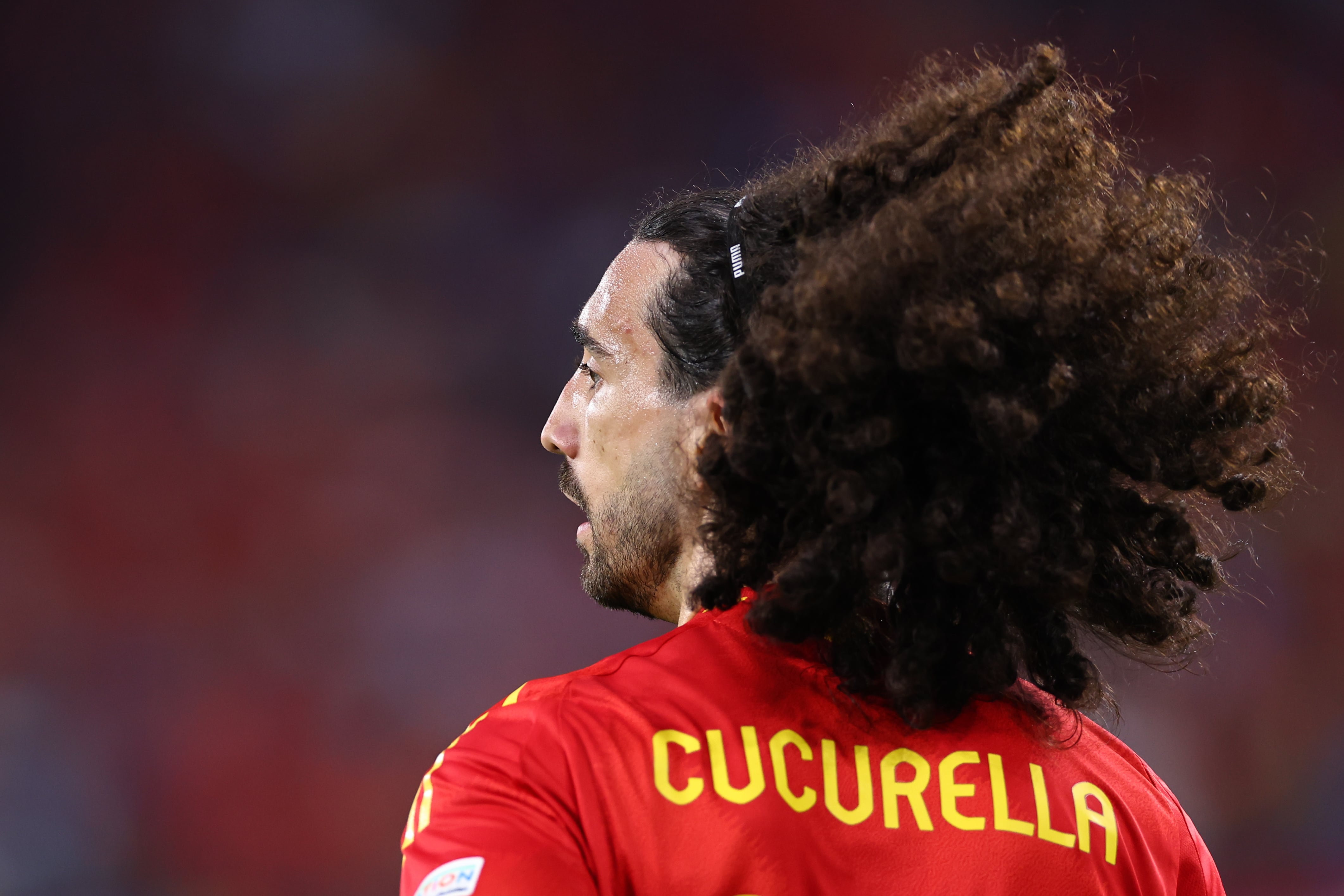 Marc Cucurella en el partido contra Alemania