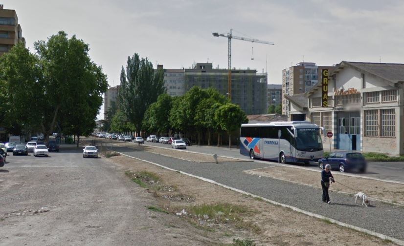 Imagen de un tramo de la vía verde de Huesca