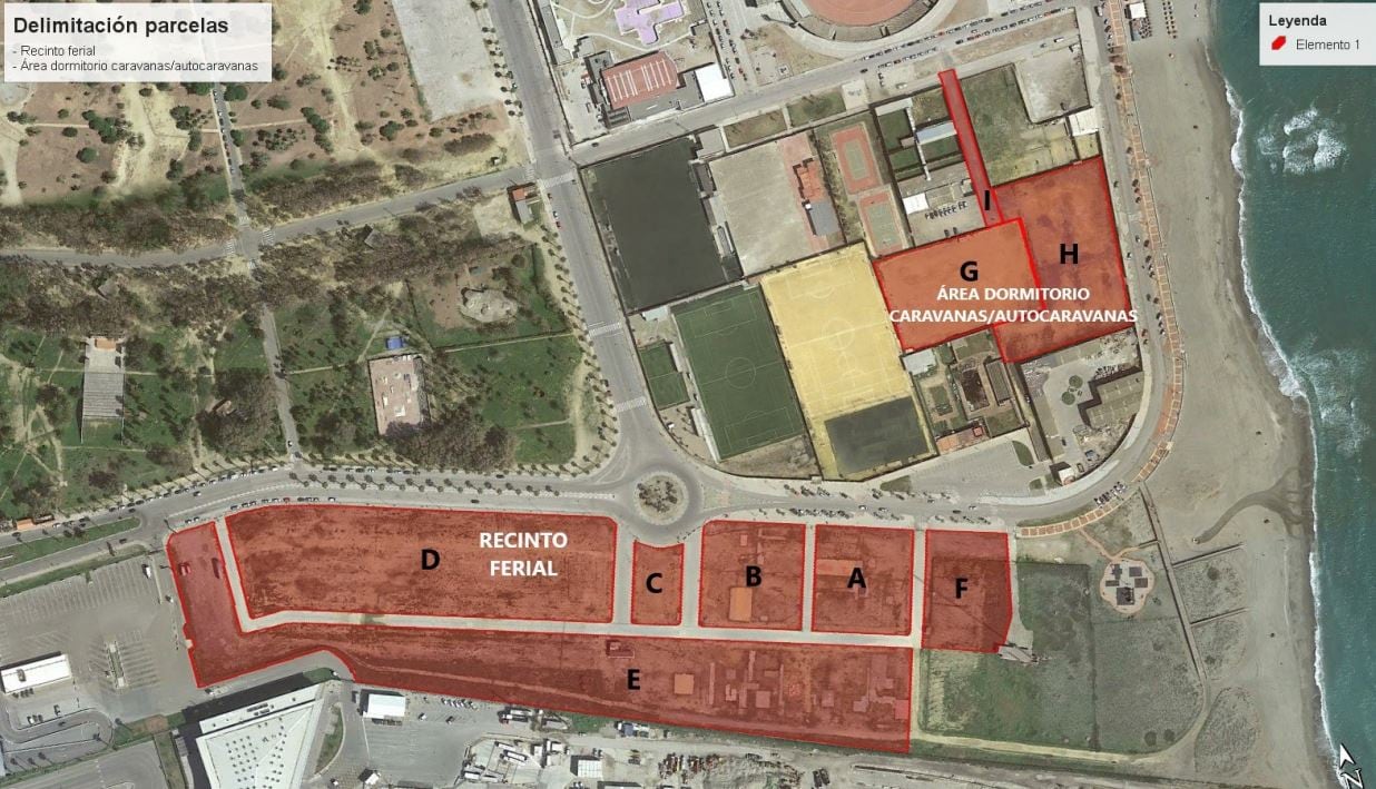 Plano del recinto ferial de La Línea
