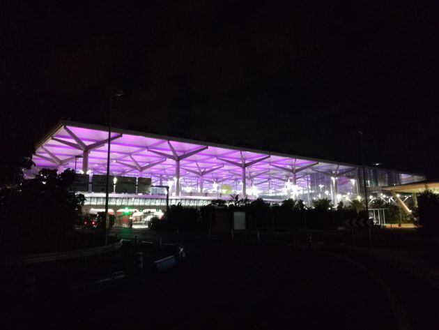 Exterior del aeropuerto de Málaga este miércoles de madrugada