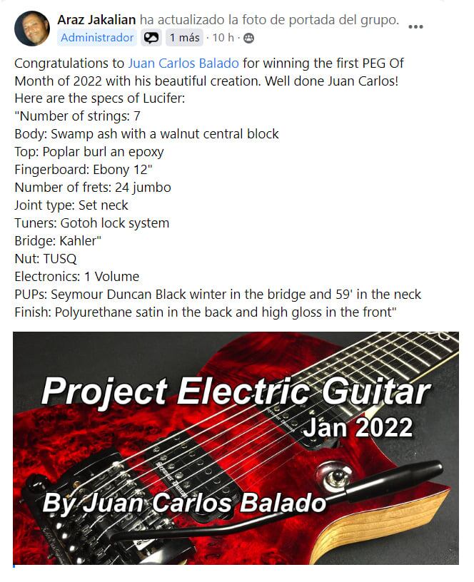 Tuit en el que reconocen la guitarra de Balado