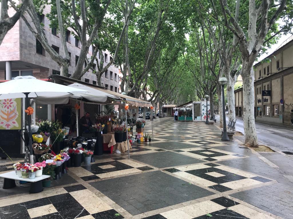 Floristerías de La Rambla, en Palma.