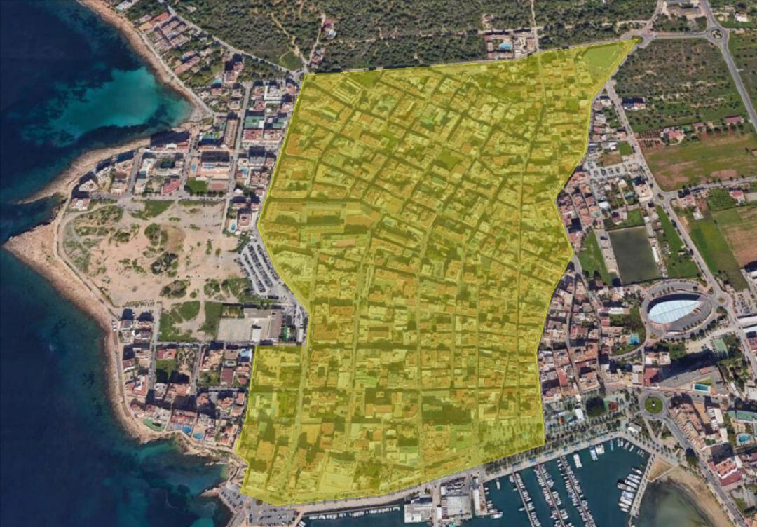 Imagen de la zona afectada por las restricciones en Sant Antoni