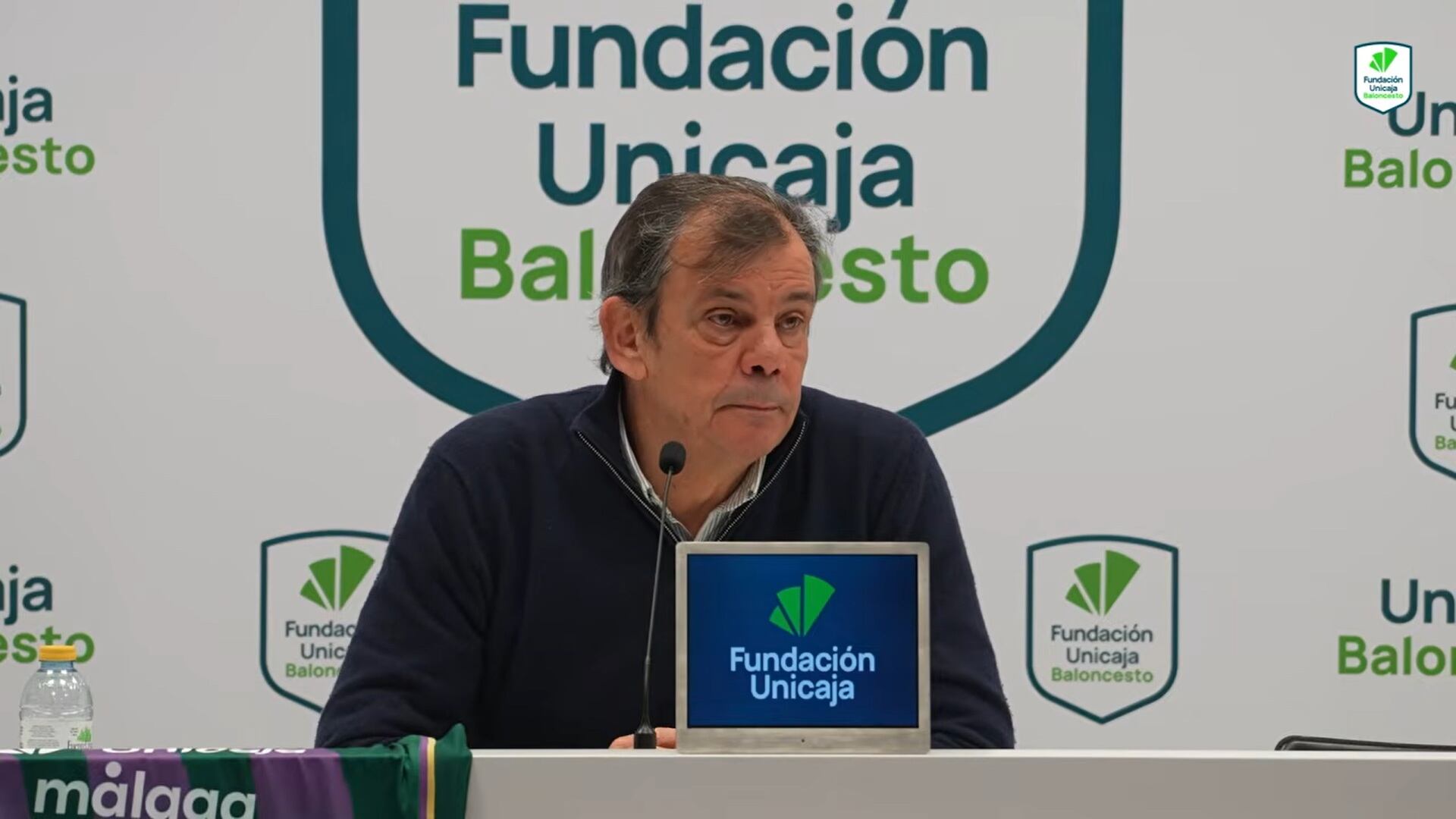 Juanma Rodríguez, en la sala de prensa del Martín Carpena
