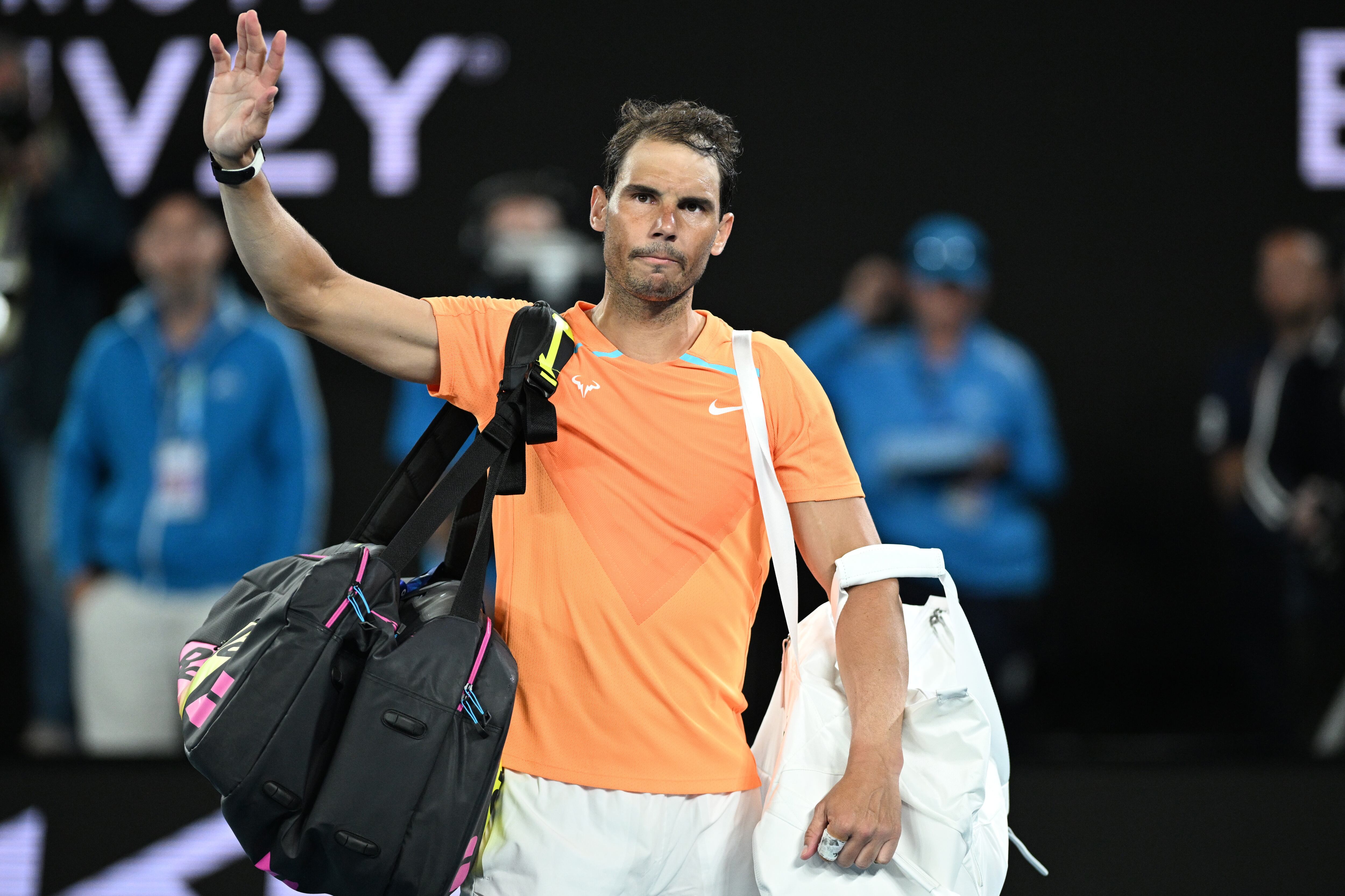 Rafael Nadal después de su eliminación del Open de Australia 2023.