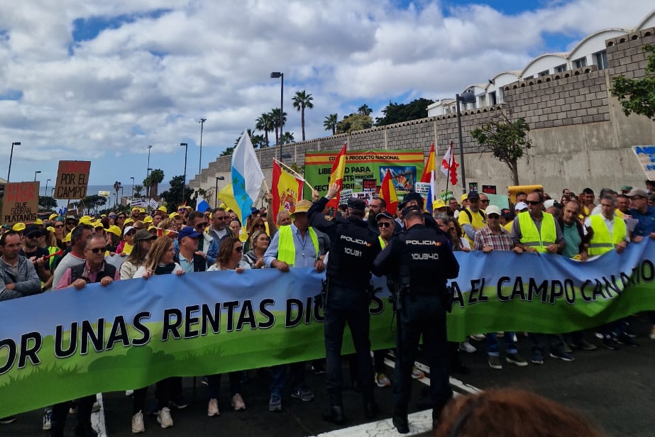 Manifestación agrícola en Santa Cruz de Tenerife.