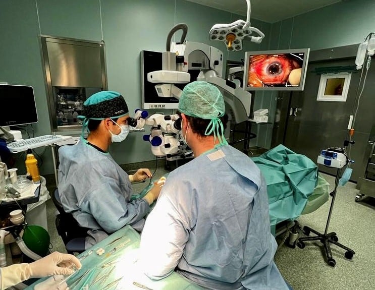 Intervención de trasplante de córnea