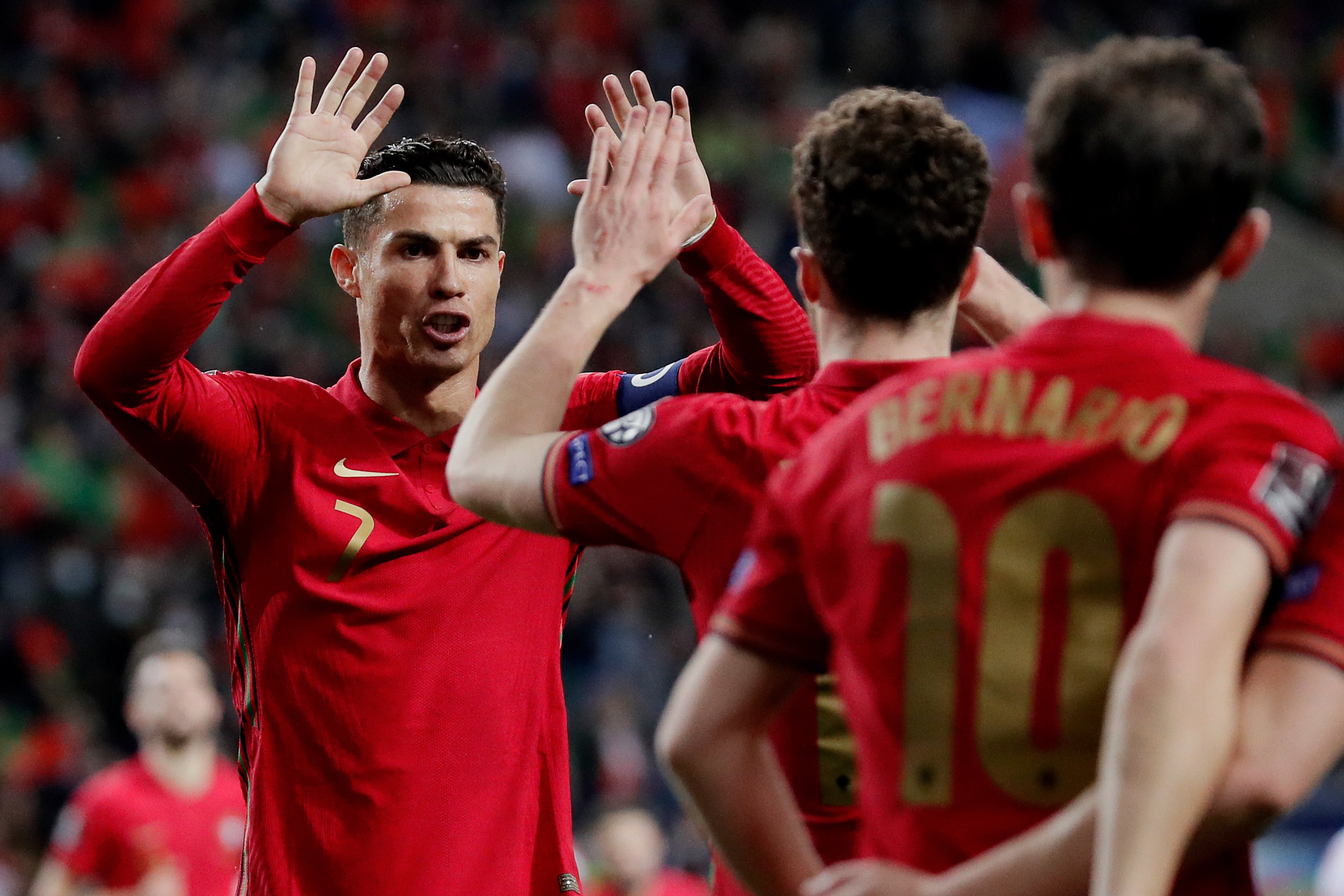 Cristiano Ronaldo, celebrando el tanto de su selección