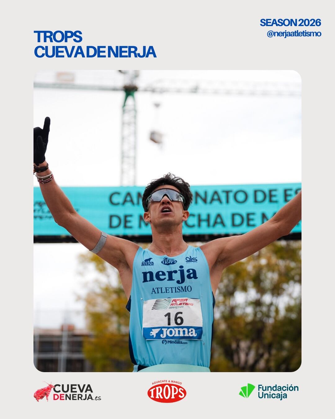 El atleta del Trops-Cueva de Nerja José Manuel Pérez, campéon de España absoluto de maratón de marcha atlética