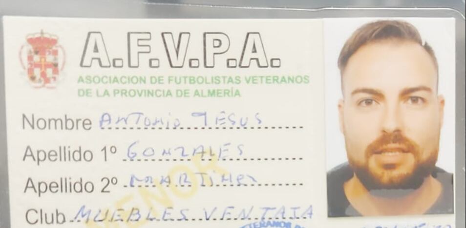 La ficha del jugador en la Asociación de Veteranos