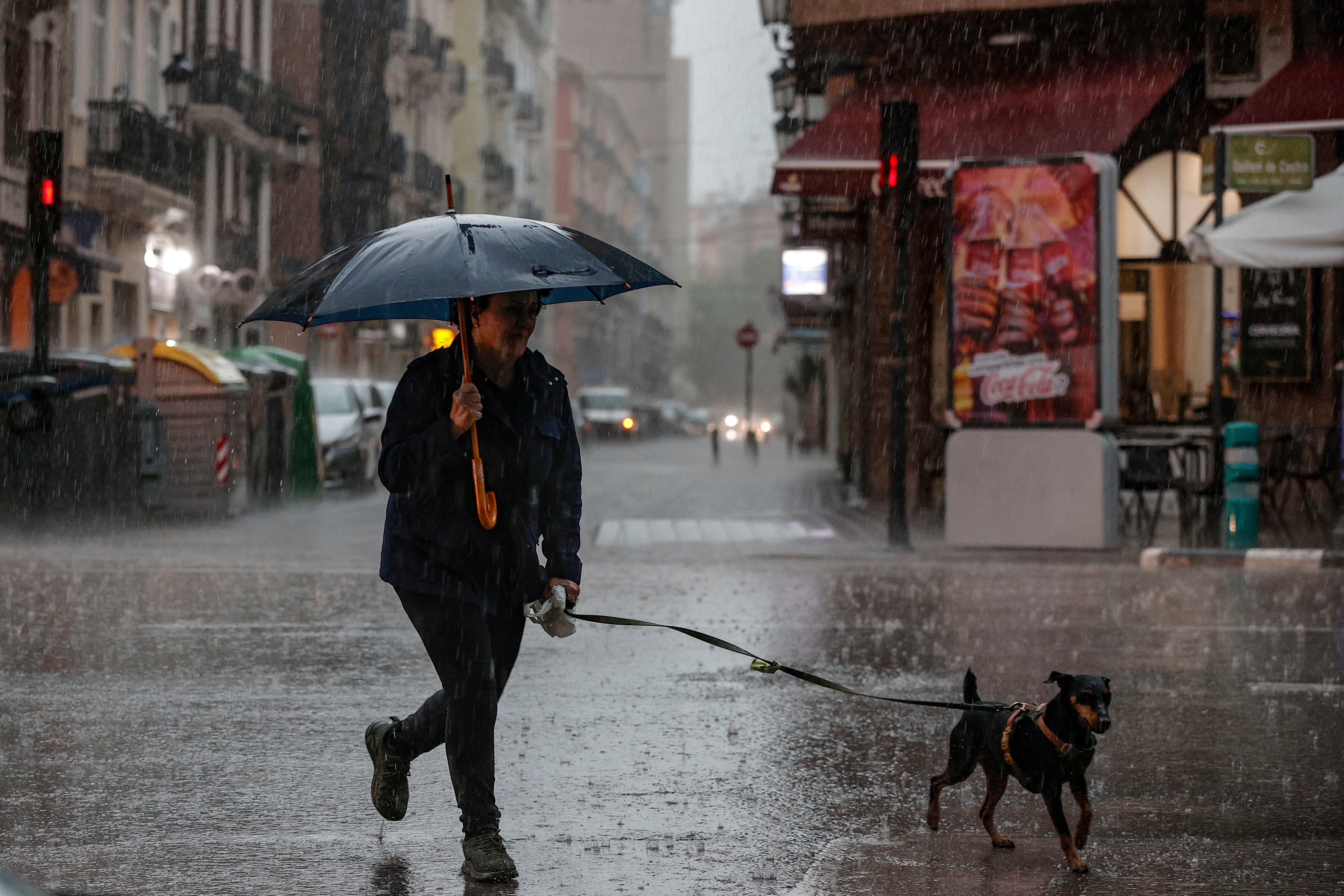 Lluvias en València en una imagen de archivo.