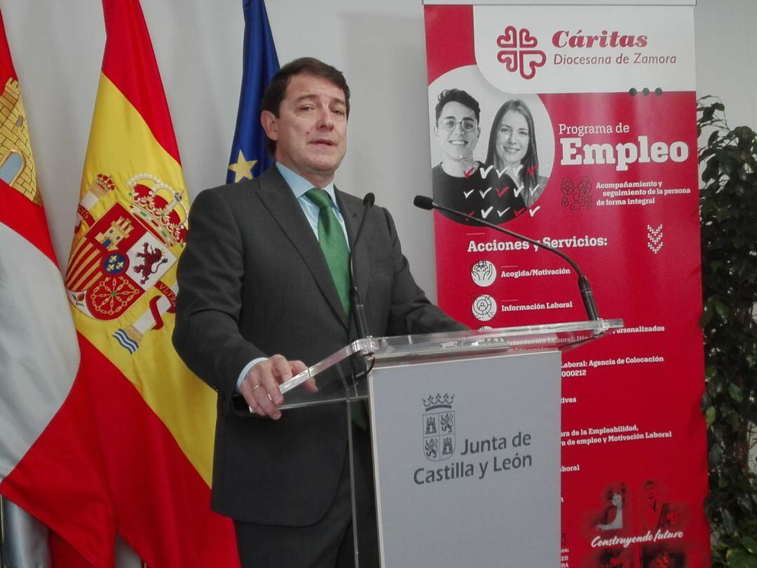  Alfonso Fernández Mañueco durante su acto de este miércoles en Zamora