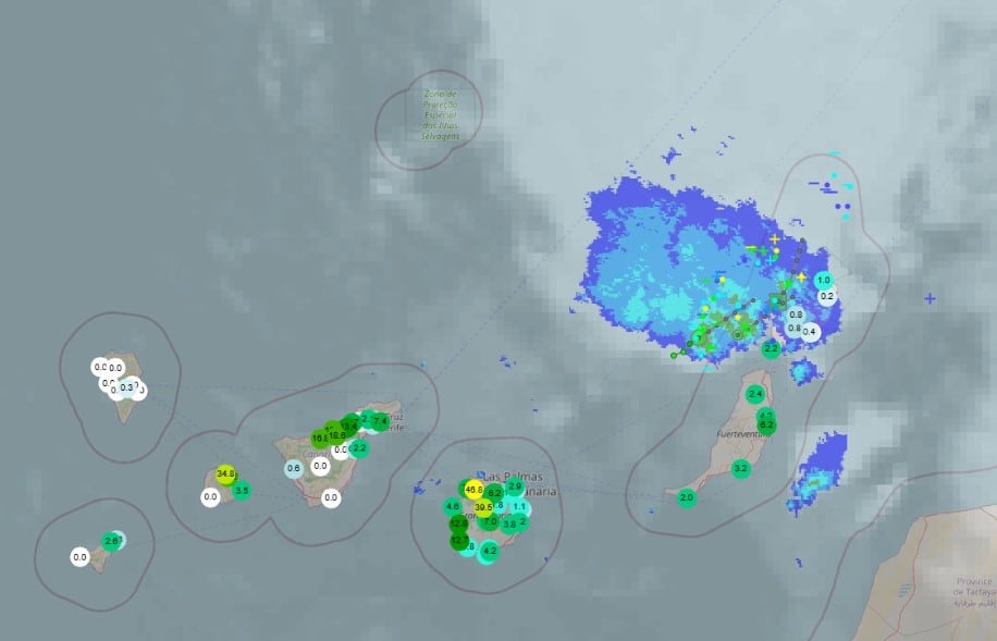 Borrasca &#039;Olivier&#039; sobre Lanzarote y La Graciosa.