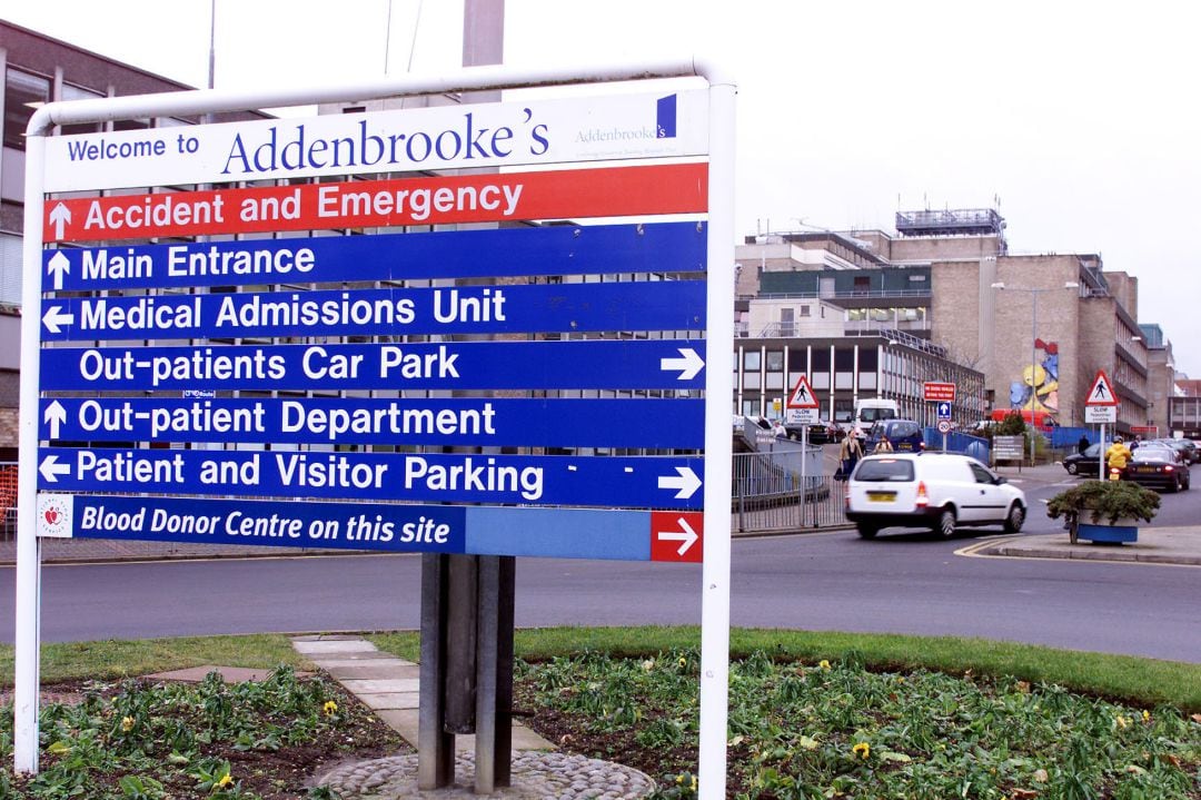 El hospital de Addenbrooke, en Cambridge.