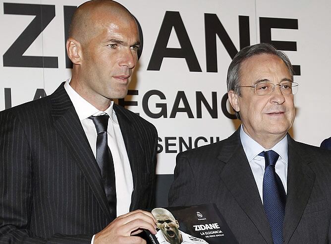 Florentino, junto a Zidane en la presentación del libro