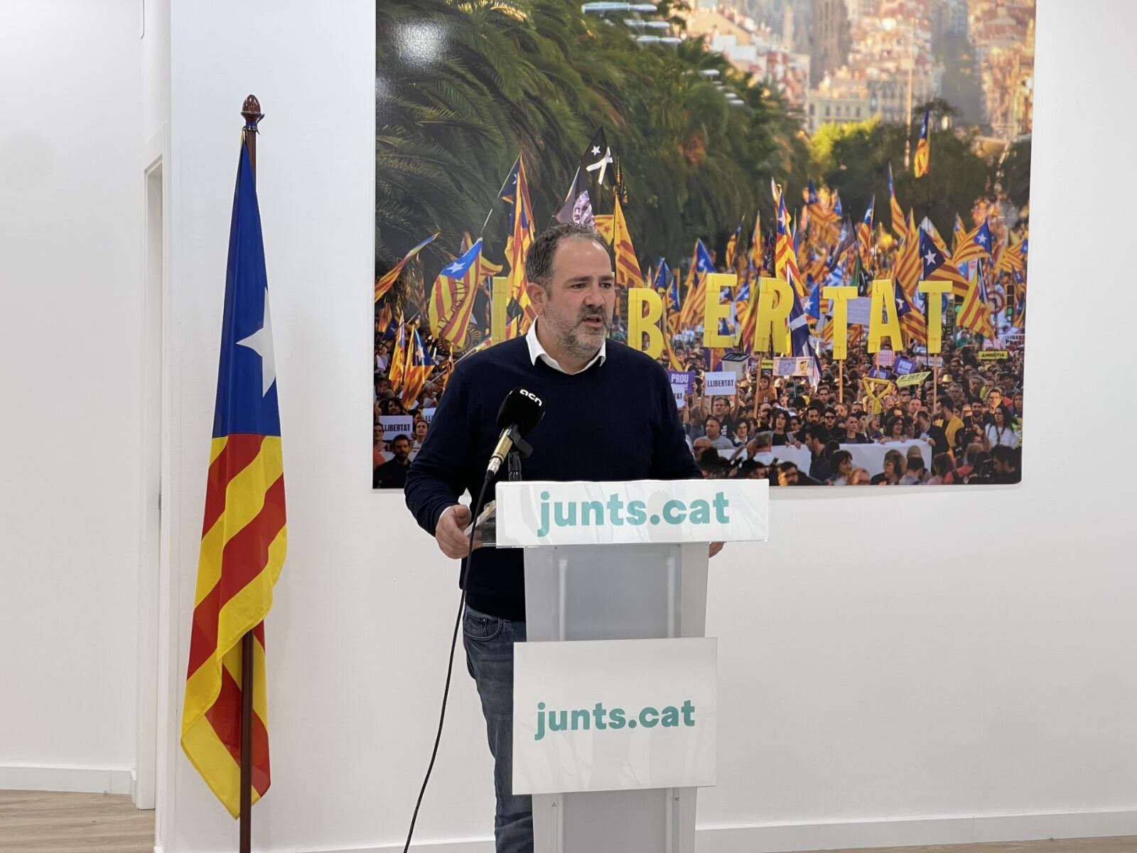 Eloi Bergós, en un acte a la seu de Junts a Lleida.