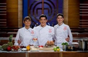 Eva, Juan Manuel y Fabián, los tres finalistas de MasterChef.