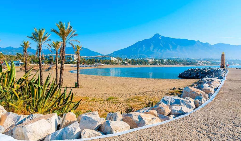 Playa de Puerto Banús en Marbella (Málaga)