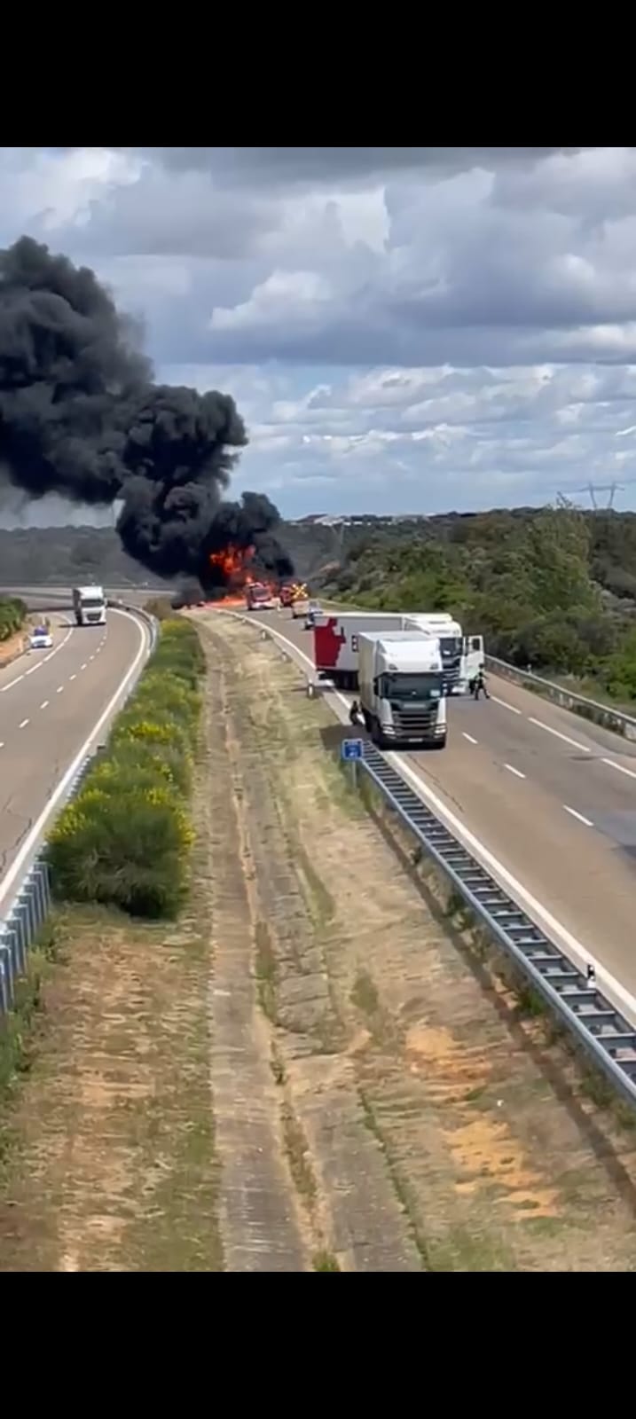 Incendio del camión en la A 52