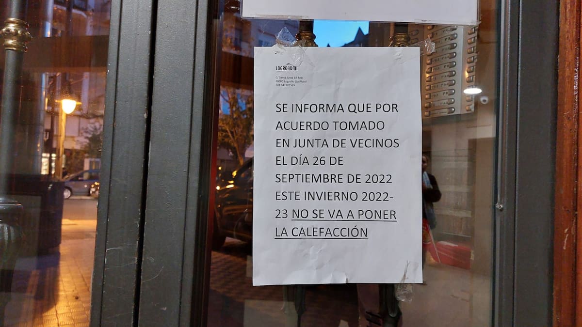 Una comunidad de vecinos en Logroño se niega a encender la calefacción en invierno: "Podríamos llegar a pagar 500 euros al mes por piso"